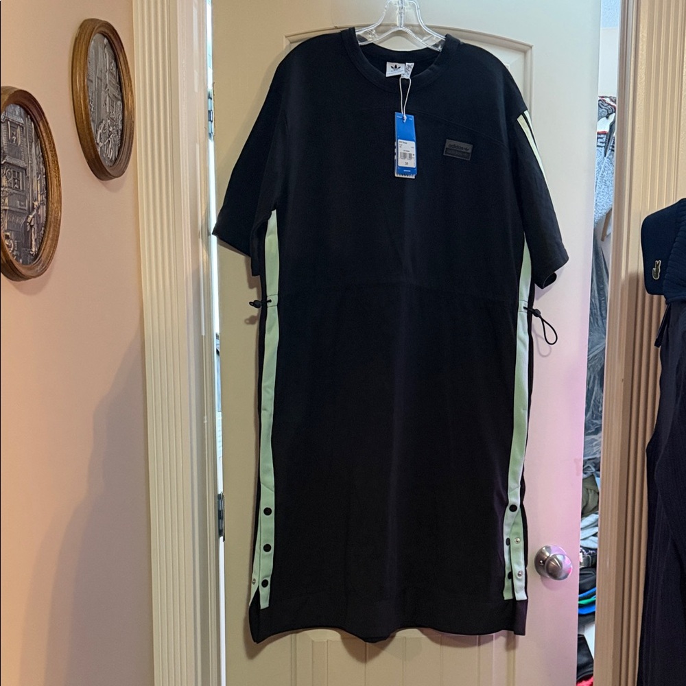 Adidas Black Dress with White Stripes - Picture 1 of 7